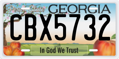 GA license plate CBX5732