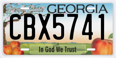 GA license plate CBX5741