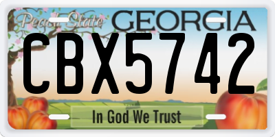 GA license plate CBX5742