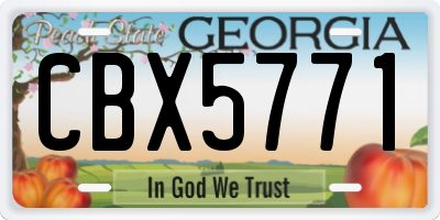 GA license plate CBX5771