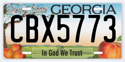 GA license plate CBX5773