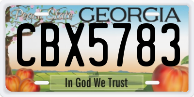 GA license plate CBX5783
