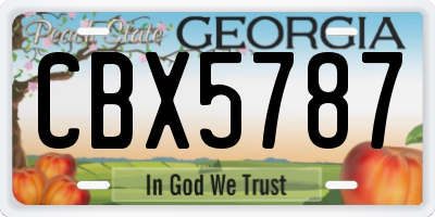 GA license plate CBX5787