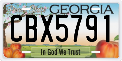 GA license plate CBX5791