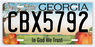 GA license plate CBX5792
