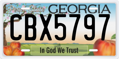 GA license plate CBX5797