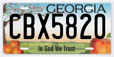 GA license plate CBX5820