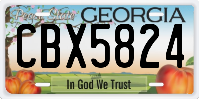 GA license plate CBX5824