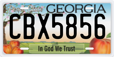GA license plate CBX5856