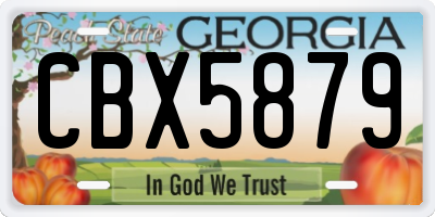 GA license plate CBX5879