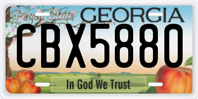 GA license plate CBX5880