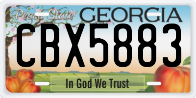 GA license plate CBX5883
