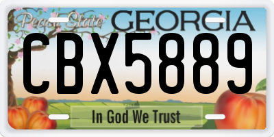 GA license plate CBX5889