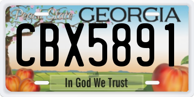 GA license plate CBX5891