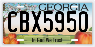 GA license plate CBX5950