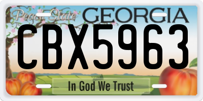 GA license plate CBX5963