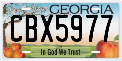 GA license plate CBX5977