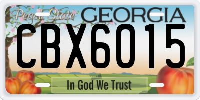 GA license plate CBX6015