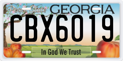 GA license plate CBX6019
