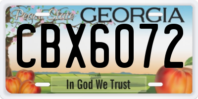 GA license plate CBX6072