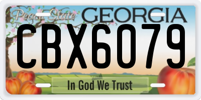 GA license plate CBX6079