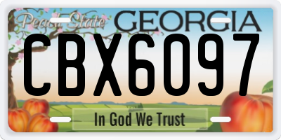 GA license plate CBX6097