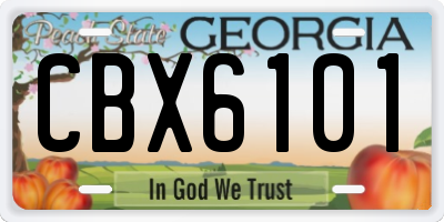 GA license plate CBX6101
