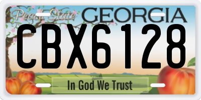 GA license plate CBX6128