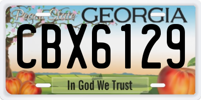 GA license plate CBX6129