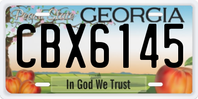 GA license plate CBX6145