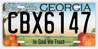 GA license plate CBX6147