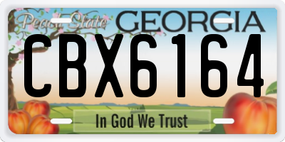 GA license plate CBX6164