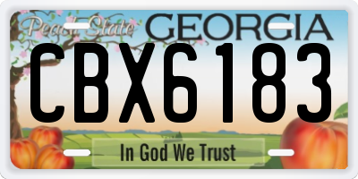 GA license plate CBX6183