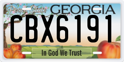 GA license plate CBX6191