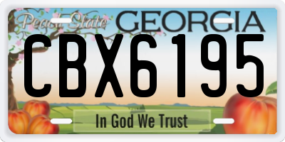 GA license plate CBX6195