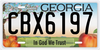 GA license plate CBX6197