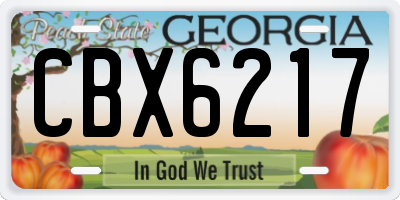 GA license plate CBX6217