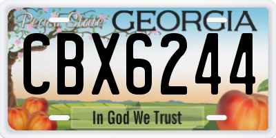 GA license plate CBX6244