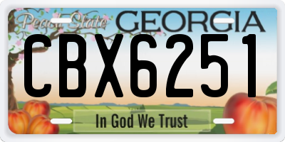 GA license plate CBX6251