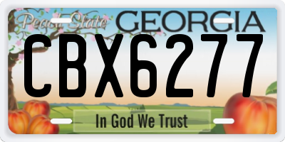 GA license plate CBX6277