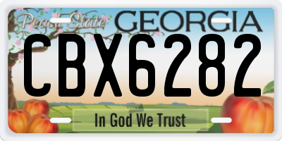 GA license plate CBX6282