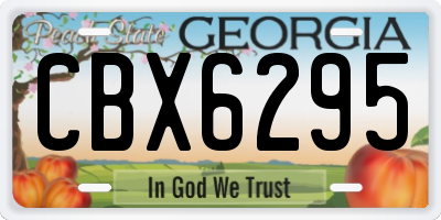 GA license plate CBX6295