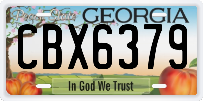 GA license plate CBX6379