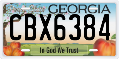 GA license plate CBX6384
