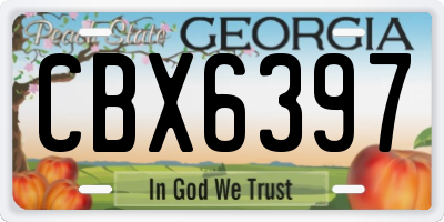 GA license plate CBX6397