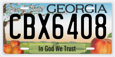 GA license plate CBX6408