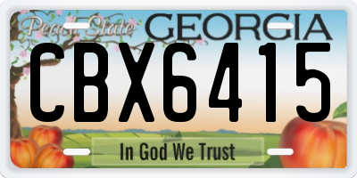 GA license plate CBX6415