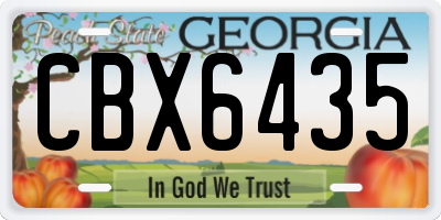 GA license plate CBX6435