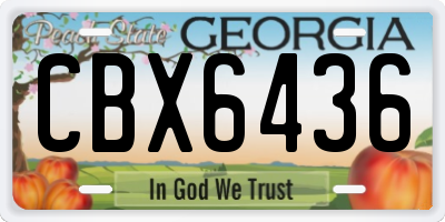 GA license plate CBX6436