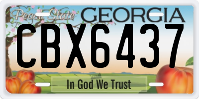 GA license plate CBX6437
